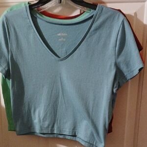 Old Navy Sky Blue V-Neck Crop Top